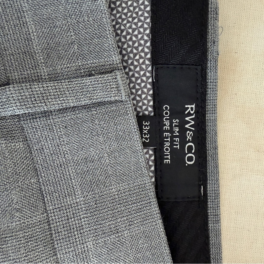 RW&CO. Slim Fit Gray trousers Glen Check Pattern